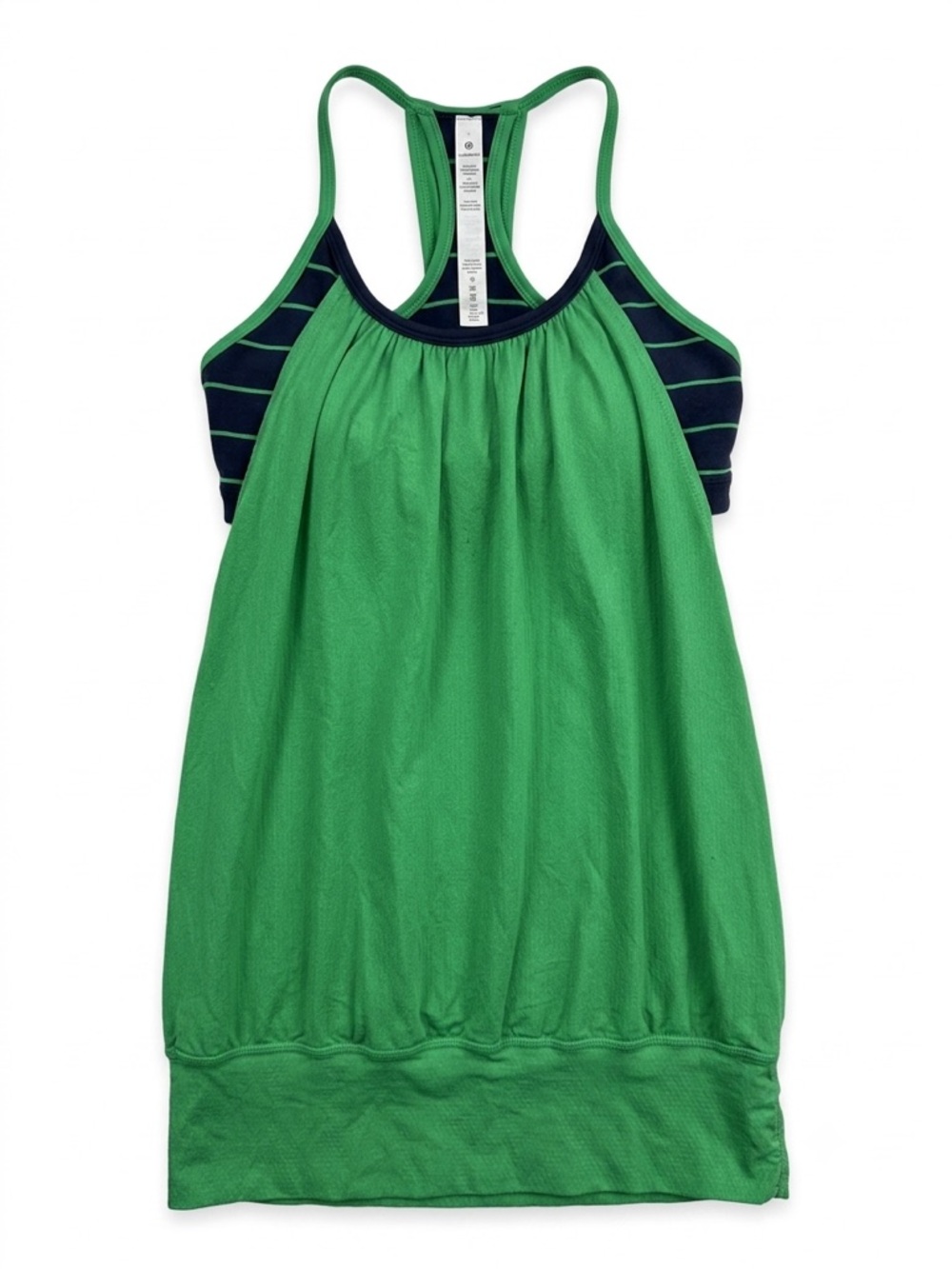 Lululemon No Limits Navy & Green Striped Tank Top Size 4
